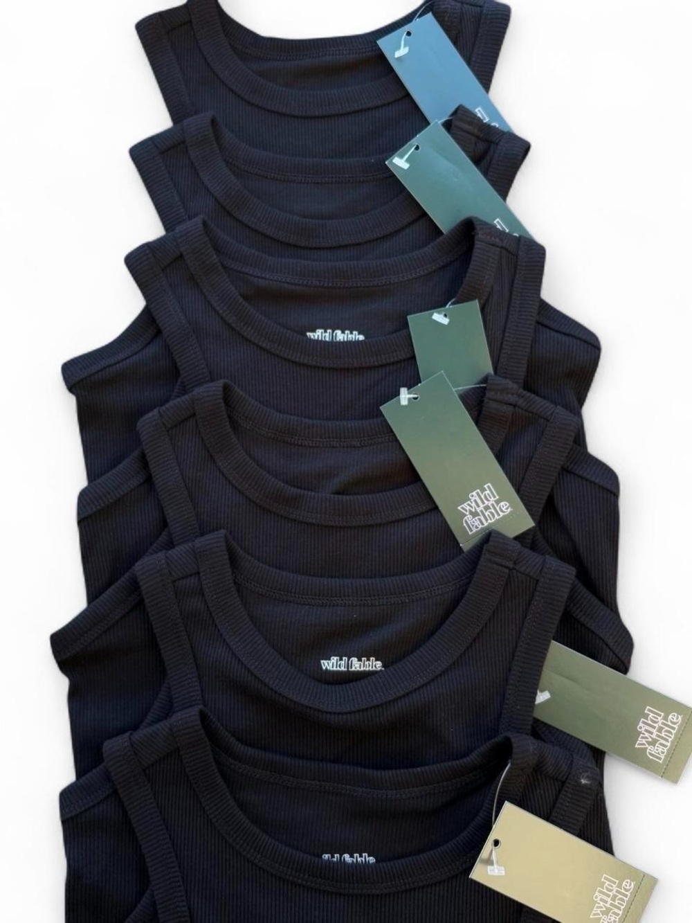 Wild Fable black ribbed cropped tops Size S, NWT, Bundle of 6!